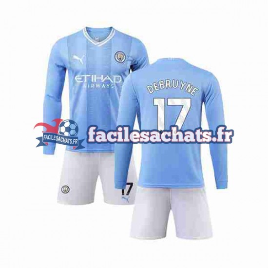 Maillot Manchester City Kevin De Bruyne 17 2023-2024 Domicile Enfant ML