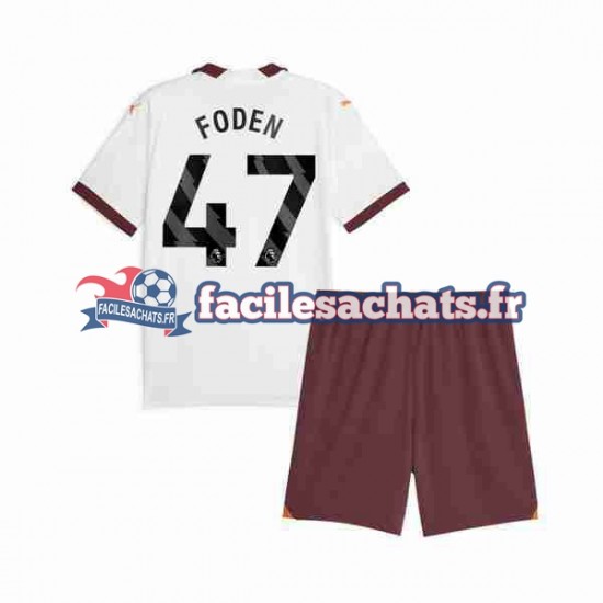 Maillot Manchester City Phil Foden 47 2023-2024 Extérieur Enfant MC