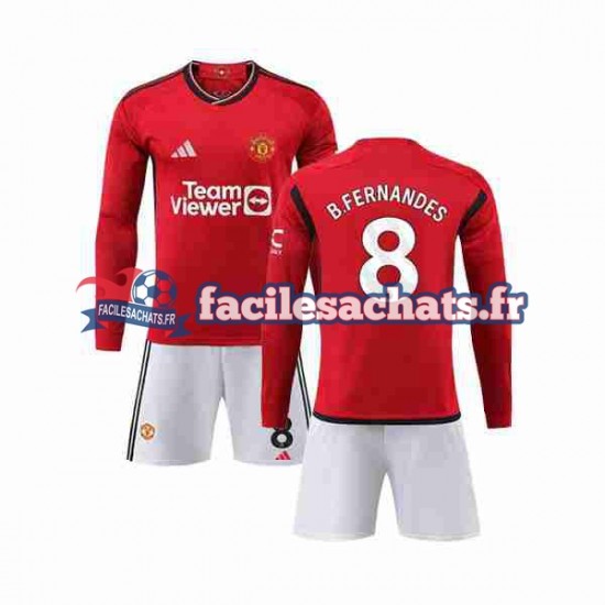 Maillot Manchester United B Fernandes 8 2023-2024 Domicile Enfant ML