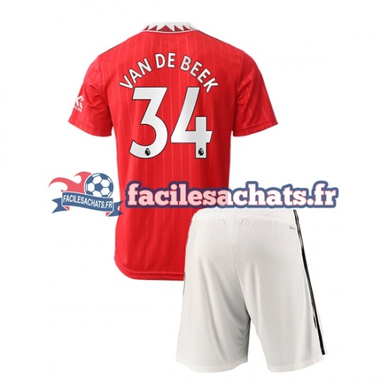 Maillot Manchester United Donny van de Beek 34 2022-2023 Domicile Enfant MC