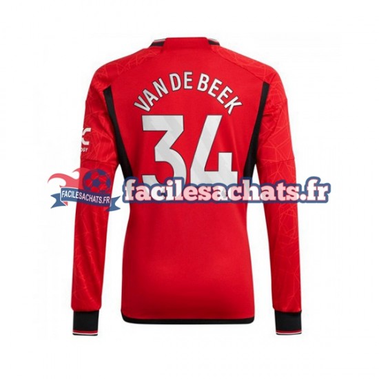 Maillot Manchester United Donny van de Beek 34 2023-2024 Domicile Homme ML