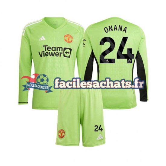 Maillot Manchester United Andre Onana 24 2023-2024 Gardien Domicile Enfant ML