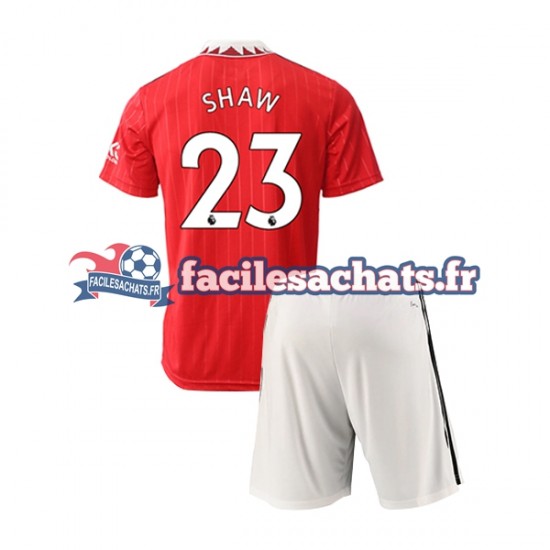 Maillot Manchester United Luke Shaw 23 2022-2023 Domicile Enfant MC