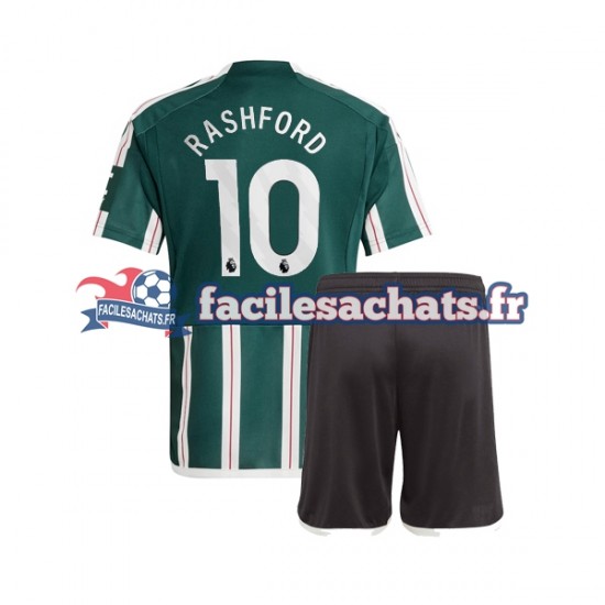 Maillot Manchester United Marcus Rashford 10 2023-2024 Extérieur Enfant MC