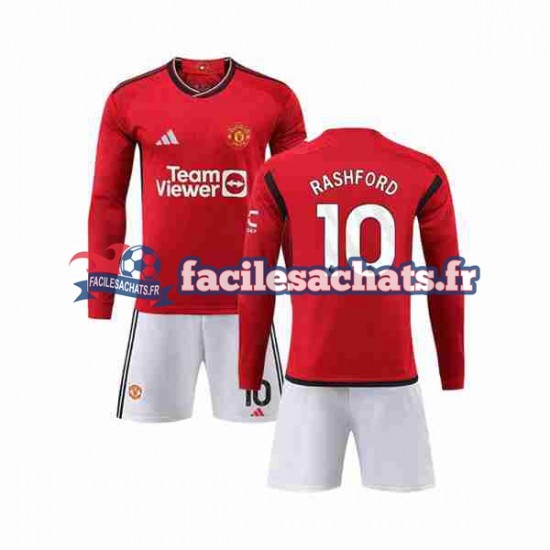 Maillot Manchester United Marcus Rashford 10 2023-2024 Domicile Enfant ML