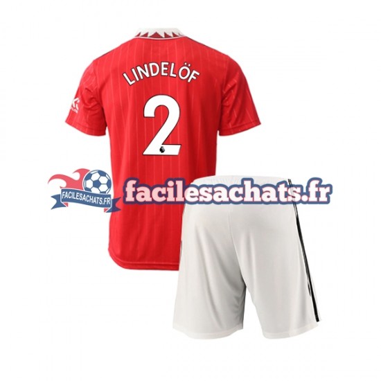 Maillot Manchester United Victor Lindelof 2 2022-2023 Domicile Enfant MC