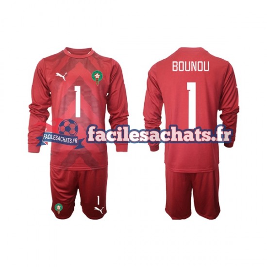 Maillot Maroc Yassine Bounou 1 2022 Gardien Domicile Enfant ML