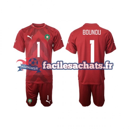 Maillot Maroc Yassine Bounou 1 2022 Gardien Domicile Enfant MC