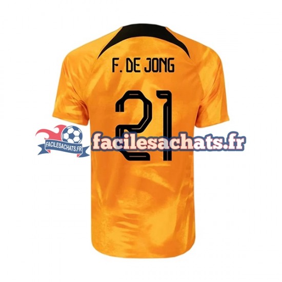 Maillot Pays-Bas Frenkie de Jong 21 World Cup 2022 Domicile Homme MC