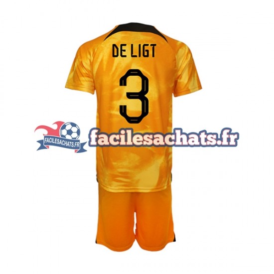 Maillot Pays-Bas Matthijs de Ligt 3 World Cup 2022 Domicile Enfant MC