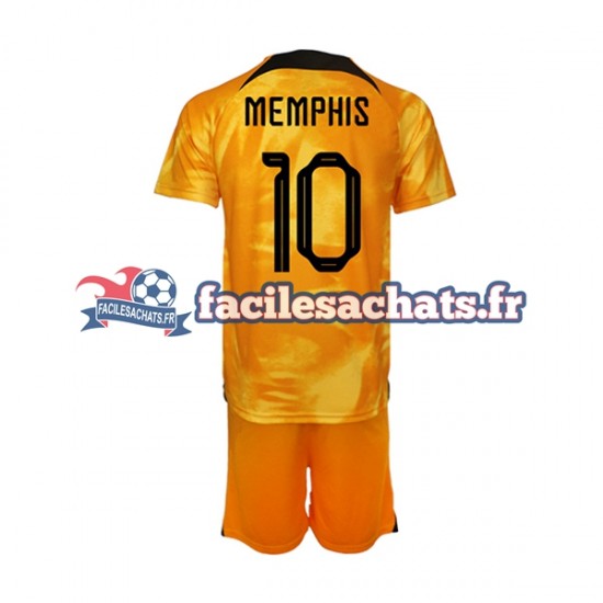 Maillot Pays-Bas Memphis Depay 10 World Cup 2022 Domicile Enfant MC