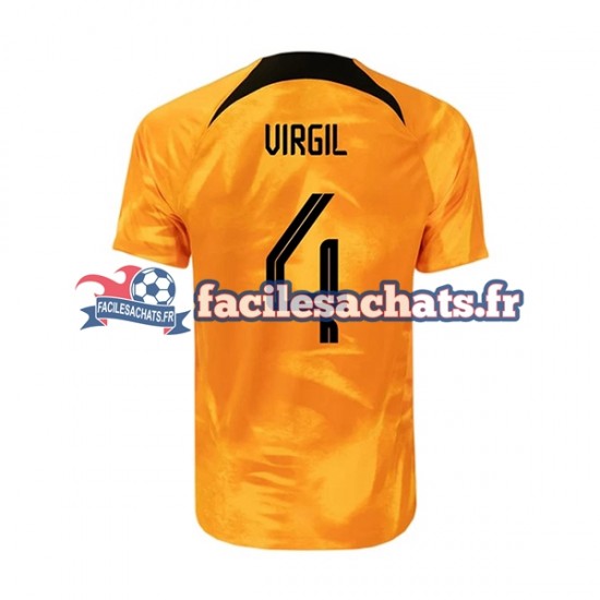 Maillot Pays-Bas Virgil 4 World Cup 2022 Domicile Homme MC