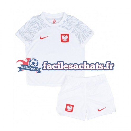 Maillot Pologne World Cup 2022 Domicile Enfant MC