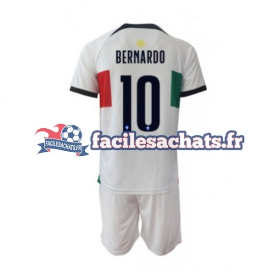 Maillot Portugal Bernardo 10 World Cup 2022 Extérieur Enfant MC