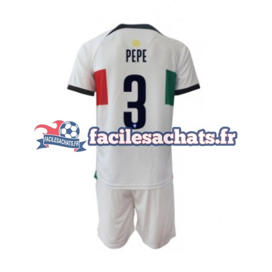 Maillot Portugal PEPE 3 World Cup 2022 Extérieur Enfant MC