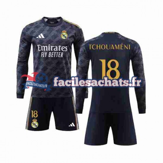 Maillot Real Madrid Aurelien Tchouameni 18 2023-2024 Extérieur Enfant ML