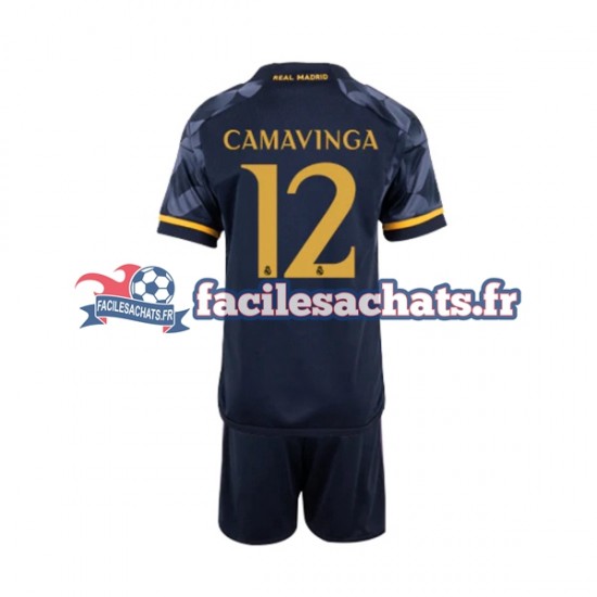 Maillot Real Madrid EDUARDO CAMAVINGA 12 2023-2024 Extérieur Enfant MC