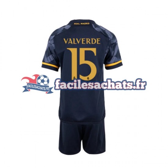 Maillot Real Madrid Federico Valverde 15 2023-2024 Extérieur Enfant MC