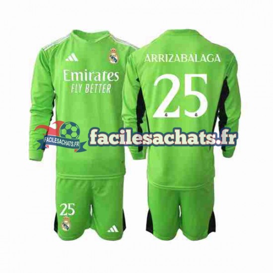 Maillot Real Madrid Kepa Arrizabalaga 25 2023-2024 Gardien Domicile Enfant ML