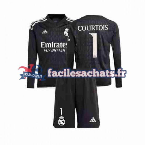 Maillot Real Madrid Thibaut Courtois 1 2023-2024 Gardien Extérieur Enfant ML