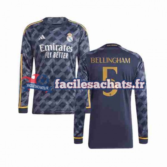 Maillot Real Madrid Jude Bellingham 5 2023-2024 Extérieur Homme ML