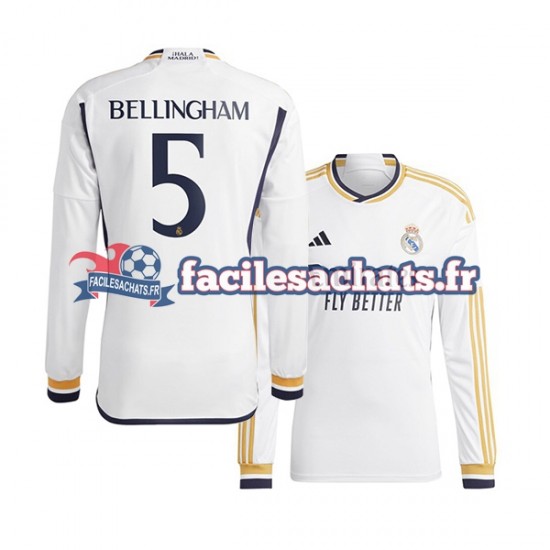 Maillot Real Madrid Jude Bellingham 5 2023-2024 Domicile Homme ML