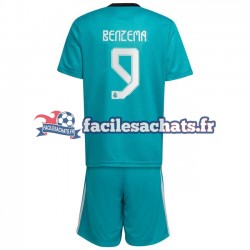 Maillot Real Madrid Karim Benzema 9 2021-2022 3ème Enfant MC