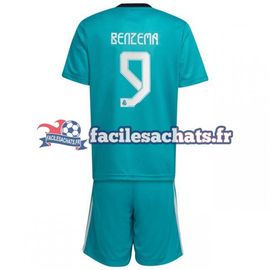 Maillot Real Madrid Karim Benzema 9 2021-2022 3ème Enfant MC