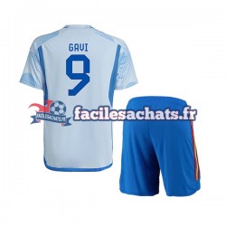 Maillot Espagne Gavi 9 World Cup 2022 Extérieur Enfant MC