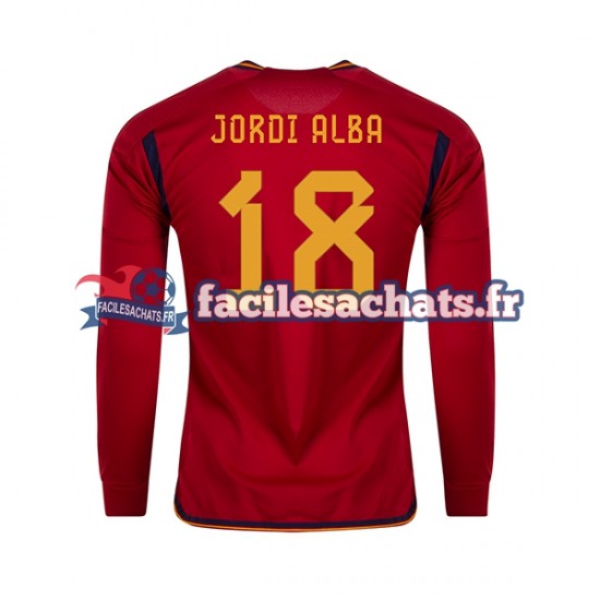 Maillot Espagne JORDI ALBA 18 World Cup 2022 Domicile Homme ML