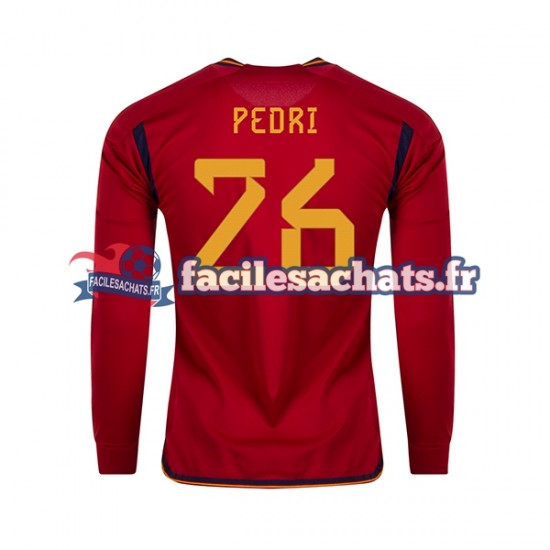 Maillot Espagne PEDRI 26 World Cup 2022 Domicile Homme ML