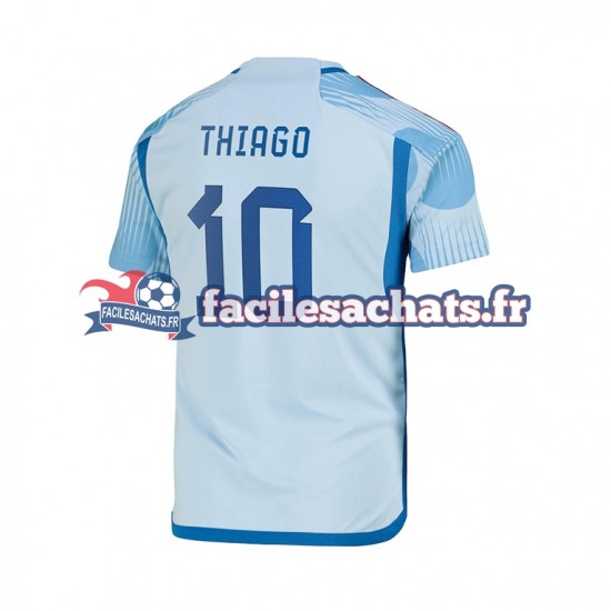 Maillot Espagne Thiago 10 World Cup 2022 Extérieur Homme MC