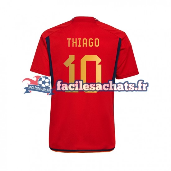 Maillot Espagne Thiago 10 World Cup 2022 Domicile Homme MC