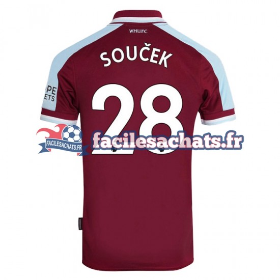 Maillot West Ham United Tomas Soucek 28 2021-2022 Domicile Homme MC