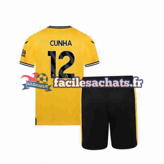 Maillot Wolverhampton Wanderers CUNHA 12 2023-2024 Domicile Enfant MC