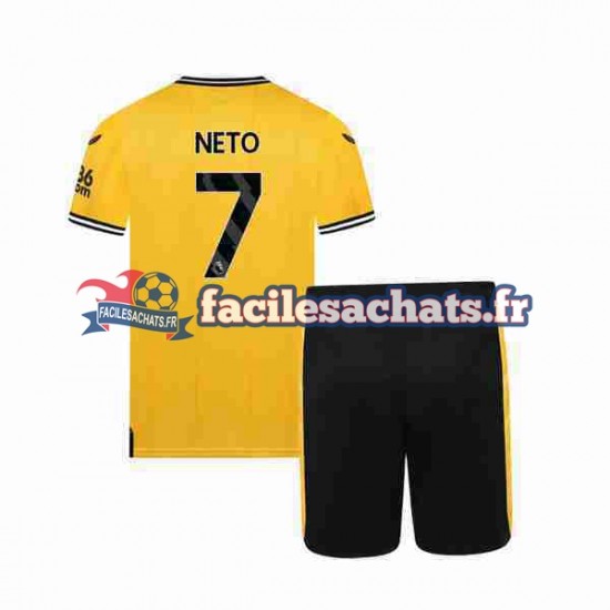 Maillot Wolverhampton Wanderers NETO 7 2023-2024 Domicile Enfant MC