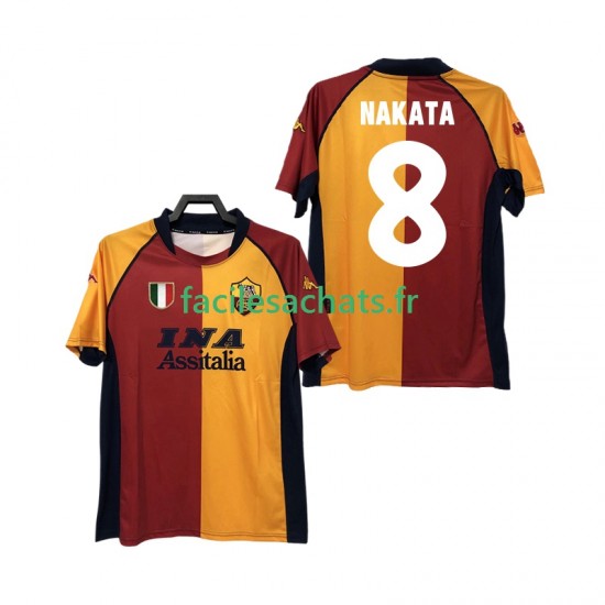 Maillot AS Rome AKATA 8 Retro 2000-2001 Domicile Homme MC