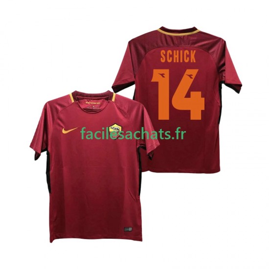 Maillot AS Rome SCHICK 14 Retro 2017-2018 Domicile Homme MC