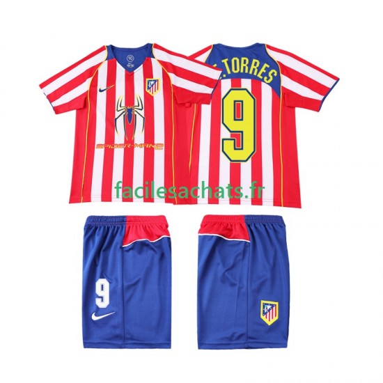 Maillot Atlético Madrid F TORRES 9 Retro 2004 2005 Domicile Enfant MC