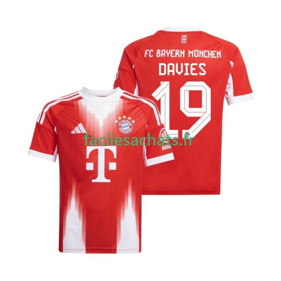 Maillot Bayern Munich Alphonso Davies 19 2025-2026 Domicile Homme MC