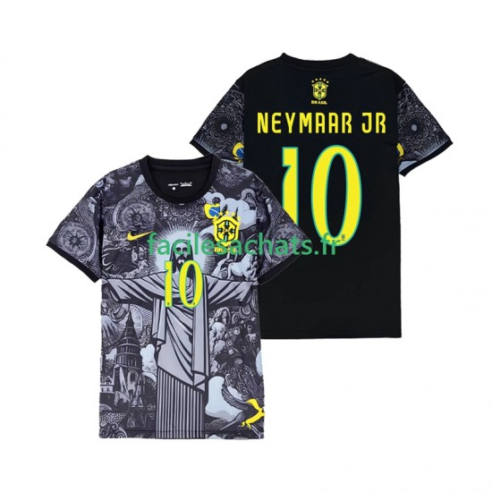 Maillot Brésil Neymar JR 10 Cheist the Redeemer 2024 Domicile Homme MC
