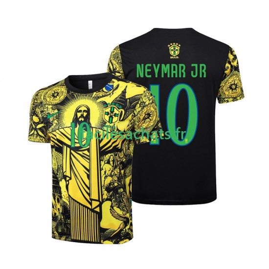 Maillot Brésil Neymar JR 10 Jesus 2024 Domicile Homme MC
