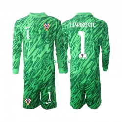 Maillot Croatie DOMINIK LIVAKOVIC 1 2024 Gardien Extérieur Enfant ML