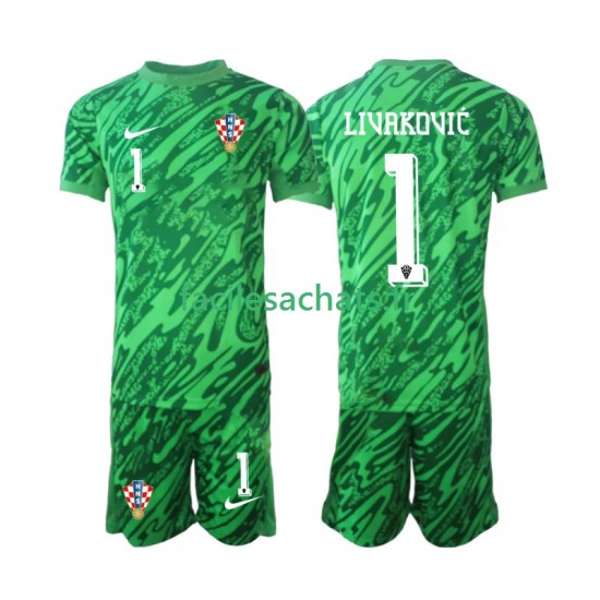 Maillot Croatie DOMINIK LIVAKOVIC 1 2024 Gardien Extérieur Enfant MC