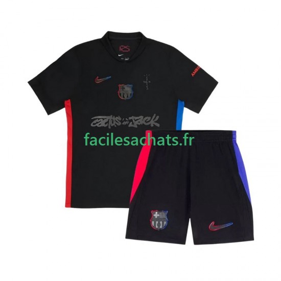 Maillot FC Barcelone TRAVIS SCOTT 2024-2025 Extérieur Enfant MC