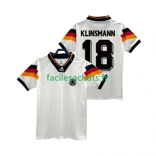 Maillot Allemagne KLINSMANN 18 Retro 1992 Domicile Homme MC