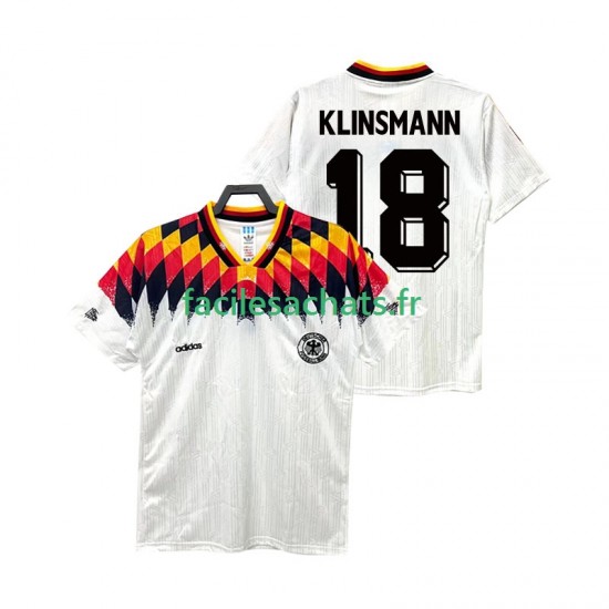 Maillot Allemagne KLINSMANN 18 Retro 1994 Domicile Homme MC