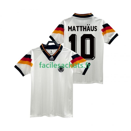 Maillot Allemagne MATTHAUS 10 Retro 1992 Domicile Homme MC