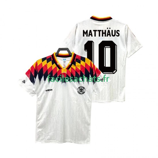 Maillot Allemagne MATTHAUS 10 Retro 1994 Domicile Homme MC