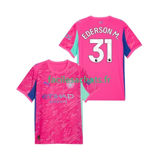 Maillot Manchester City Ederson Moraes 31 2025-2026 Gardien Extérieur Homme MC